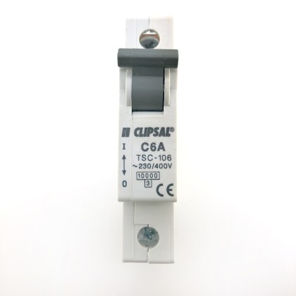 Clipsal TSC-106 C6A C6 6A 6 Amp MCB Circuit Breaker Type C